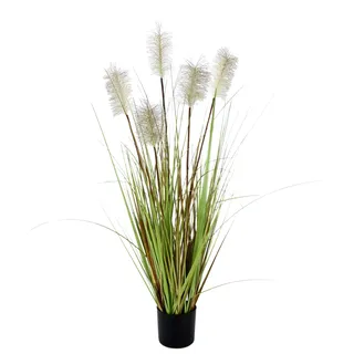Flair Flower Pampas Gras im Topf Feder-Gras Ufergras Seidenblumen Grasbusch Dekogras Gras Kunstpflanzen Kunstgras künstliche Pflanzen Solitärgras Ziergras Dekopflanze Pampasgras Kunstgras