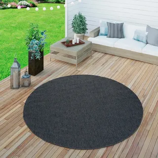 Paco Home Timber 125 Outdoor-Teppich Ø 160 cm Blau