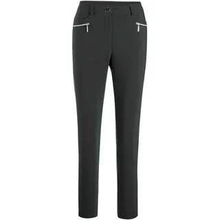 Stretch-Hose GOLDNER "Lange Schlupfhose BELLA", Damen, Gr. 54, N-Gr, schwarz, Obermaterial: 64% Baumwolle CO. 34% Polyester PES. 2% Elasthan EL., Basic, Hosen Stretch-Hose, Reißverschlusstaschen im VT Rückteil Gesäßtaschen