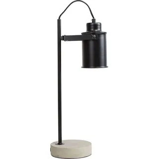 BELIANI Büroleuchte Schwarz Metall 37 cm Betonfuß Schirm verstellbar Kabel mit Schalter Industrie Look - Schwarz, Grau