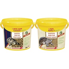 sera reptil Professional Carnivor Nature 3,8 L (1,12 kg) - Das Zweikomponentenfutter für Carnivore Reptilien & Raffy P Nature 3,8 L (850 g) - für Wasserschildkröten, Wasserschildkröten Futter