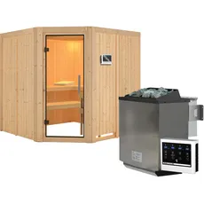 Bild von Sauna Jarin 68mm Bio Saunaofen 9kW extern Klarglastür