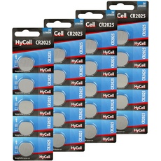HyCell Knopfzelle 20er Pack Lithium Batterie CR2025 3V - Erstklassige Qualität - Knopfbatterie für täglichen Gebrauch in Geräten wie Fernbedienungen, Autoschlüsseln, Taschenrechnern, Waagen, uvm.