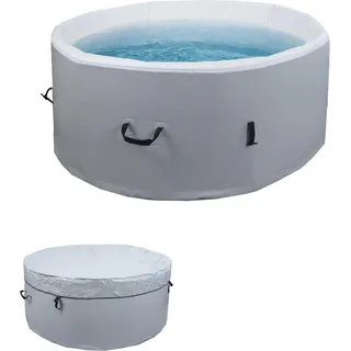 Whirlpool HWC-N97, Ersatz-Pool 4 Personen, In-/Outdoor aufblasbar Dropstitch-Gewebe, rund Ø150cm grau-weiß