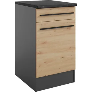 BASIC by Balculina Unterschrank Jazz 50er Unterschrank 50 x 90 x 60 cm Artisan Eiche/Anthrazit