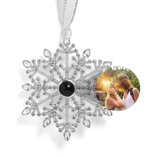 Personalisierte Foto Ornament Weihnachtskugeln Personalisiert Weihnachtsbaumschmuck Bild Innen Hängende Glitzer Schneeflocken Projektion Anhänger 2025 Neue Deko Weihnachten Xmas Party Geschenk