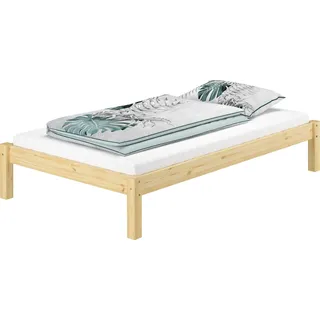 Bettgestell Kiefer natur Einzelbett 120x200 Massivholzbettgestell Zubehör wählbar V-60.35-12ohne Zubehör - Naturbelassen