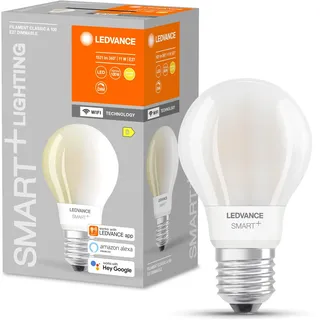 LEDVANCE Smarte LED-Lampe Wifi Technologie, Sockel E27, Dimmbar, Warmweiß (2700K), Birnenform, Matt, Ersatz für herkömmliche 75W-Glühbirnen, steuerbar mit Alexa, Google & App, 1er-Pack