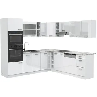 Vicco Winkelküche R-Line L-Form 237 x 247 cm Weiß Hochglanz