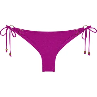 Bikini-Hose TRIUMPH "Summer Sunset Brazilian", Damen, Gr. 46, N-Gr, pink (raspberry juice), Glitzergarne;Microfaser, Obermaterial: 70% Polyamid, 16% metallisierte Fasern, 14% Elasthan, Badehosen Bikini-Hose, verstellbare Seitenbänder mit Metallperlen, Glitzergarn