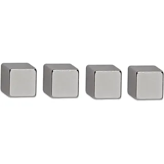 Maul Magnete Silber Metall 1,0 x 1,0 x 1,0 cm, (4 St.