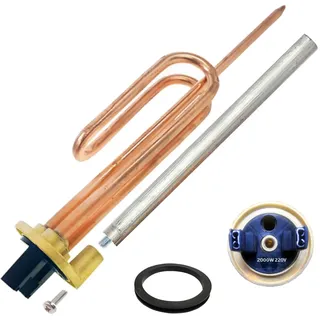 GOLDMAN SERVICE Elektrischer Widerstand mit gebogenem Widerstand + Magnesiumanode + Gummidichtung + Schraube Befestigungsset, kompatibel mit grossen Marken (2000 W)