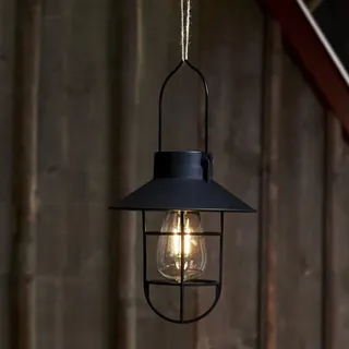 Star Trading Solar Laterne Cage Schwarz, 7 lm, Dämmerungssensor, 21 cm - Schwarz