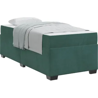 SYFAXTM Bettrahmen mit Matratze Dunkelgrün 80 x 200 cm Stoff - Grün, dunkelgrün