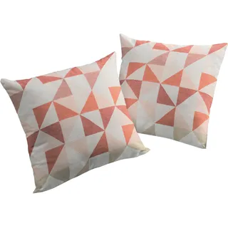 Dekokissen WIRTH "Berlare" Gr. 2, orange (terrakotta, kreise), B:50cm L:50cm, Baumwolle, Polyester, Dekokissen_Sitzkissen_Kissenhüllen, Dekokissen, Kissenhülle ohne Füllung, 2 Stück