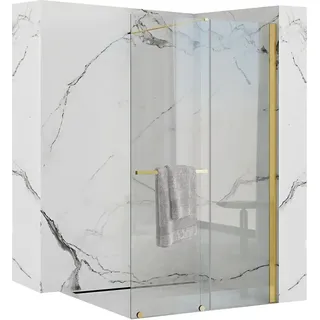 REA duschwand cortis gold 120