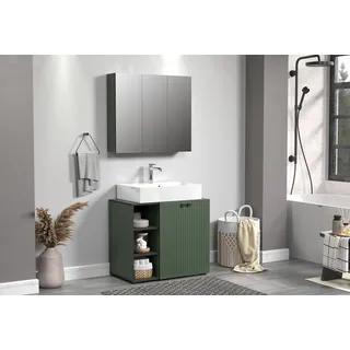 PureBliss BD:Ko.+Fr.Grün Melamin,Abs.Schwarz,Badkombination