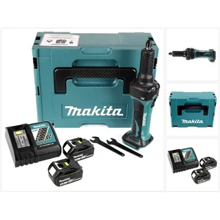 Makita DGD 800 RTJ Akku Geradschleifer 18V + 2x Akku 5,0Ah + Makpac