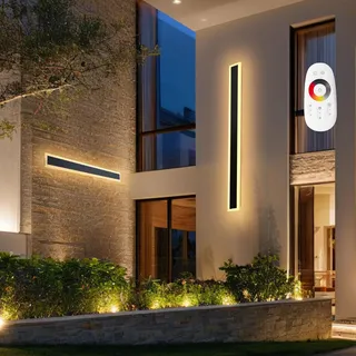 Vevor Außenwandleuchte schwarz 100 cm IP65 2er Set