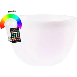 Blumenkübel beleuchtet "Shining Curvy Pot" XM inkl. LED RGB E27 + Fernbedienung - Weiß