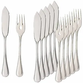 Villeroy & Boch "Fischbesteck Neufaden Merlemont 6er Set silber", silber,