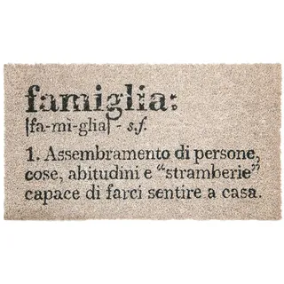 Villa d'Este Home Tivoli Victionary Fußmatte Familie 70 x 40 cm aus Kokos und PVC