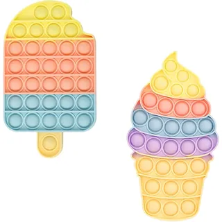 KOLZEMV 2 PCS Push and Pop Bubble Sensory Fidget Toy, Pop Fidget It, Silikon Sensorisches Zappeln Spielzeug, Angst Relief Finger Toys Autismus for ADHS Squeeze Toys