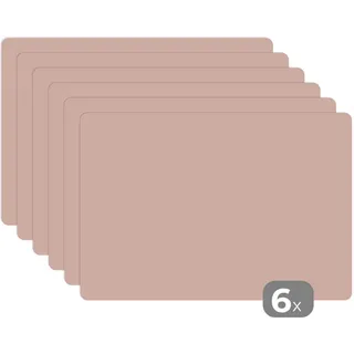 MuchoWow Platzsets 6er-Set Rosa - Palette - Einfarbig - Einfarbig rosa 45x30 cm Tischset , Altrosa , Kunststoff , Rechteckig , 45x30x0.3 cm , Heimtextilien, Wohntextilien, Tischwäsche, Tischsets