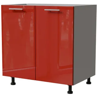 Feldmann-Wohnen Unterschrank Brerra 80 x 50 x 82 cm Rot/Grau