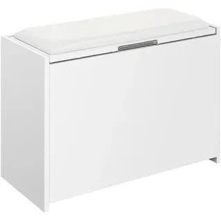 Sadena Truhenbank , Weiß Hochglanz , Holzwerkstoff , 64.2x48x40 cm , Made in Germany , Kleinmöbel, Truhen, Truhenbänke