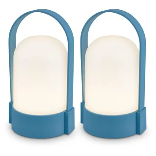 B.K.Licht Tischlampe Blau 2 St.