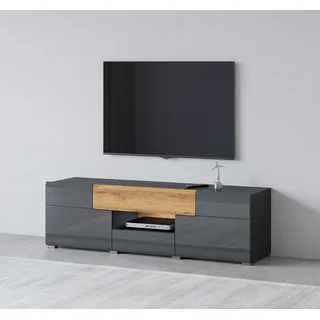 OTTO home Toledo Lowboard 159 cm Schwarz Kunststoff/MDF/Metall
