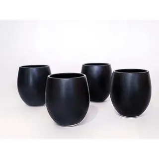 Famanu Espressotassen Set aus 4 handgefertigten Tassen - mattschwarz - Schwarz