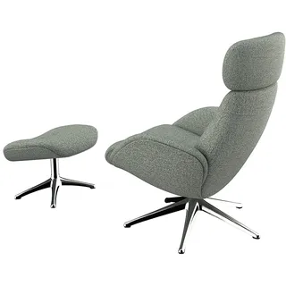Relaxsessel FLEXLUX "Elegant, Funktionssessel, verstellbarer Rücken- und Kopfstütze", blau (sky blau), B:90cm H:107cm T:89cm, 62% Polyester, 17% Cotton, 14% Linen, 12%Polyester, 4% Wool, Sessel, Relaxsessel, Premium Komfort, Rücken- und Kopfteilverstellung, Drehbar, Fuß Alu