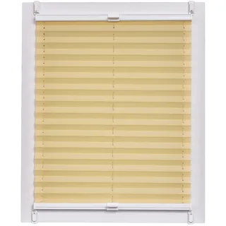 Sunlines Plissee Made in Germany, Tageslicht, Crepes Uni Klemmfix, Weisse Schiene, 110 x 150 Plissee, Stoff, Gelb, 110 x 2.3 x 150 cm, 1 Einheiten