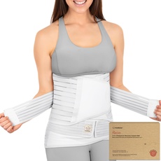 KeaBabies Revive 3 in 1 Postpartum Gürtel für Damen - Bauchgurt nach Geburt Kaiserschnitt, Rückbildungsgürtel nach Geburt, Bauchband nach Geburt, Bauchgurt Schwangerschaft (Matte White, M/L)