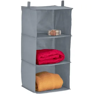 Relaxdays Hängeregal Kleiderschrank 70 x 30 x 30 cm 3-tlg. grau