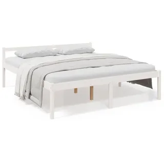 vidaXL Seniorenbett Weiß 180x200 cm Massivholz Kiefer - Weiß