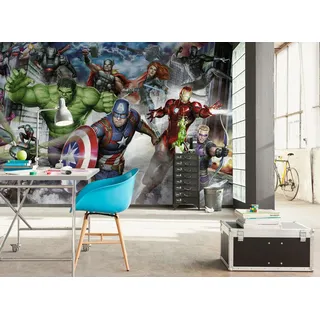 KOMAR Kindertapete »Marvel Avengers Assemble« bedruckt glatt, bunt