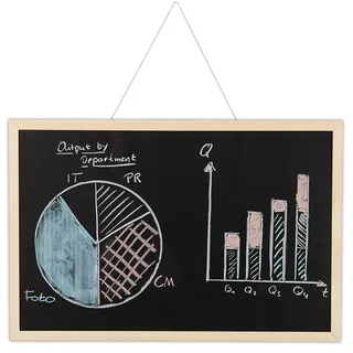 Relaxdays Kreidetafel mit Holzrahmen, abwischbare Tafel, Büro Memoboard, Wandtafel zum Aufhängen, 40 x 60 cm, schwarz 10025640 931