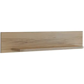 Voleo Wandboard , Alteiche , Holzwerkstoff , 130x25x21.6 cm , Holzmöbel, Wohnwände Holz, Wohnwand Serien Holz