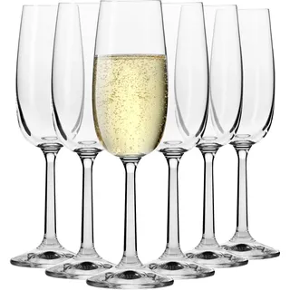 Krosno – Sekt- und Prosecco Gläser 175 ml – 6er Set – Pure Kollektion – Bleifreies Kristallglas – Schlanker, Eleganter und Zeitloser Stil