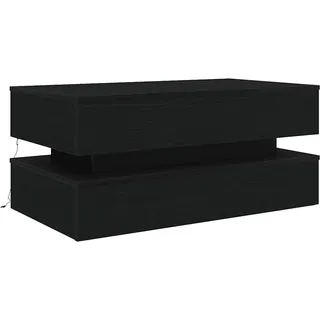 vidaXL Couchtisch mit Led-Leuchten Schwarz Eichen-Optik 90x50x40 cm - Schwarz