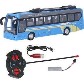 Fernbedienungsbus hohe Simulation Alle Richtungen Fahren wiederaufladbare RC -Schule für Kinder Blau