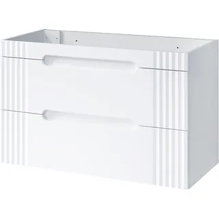Waschtisch-Unterschrank 100cm FAIRFIELD-56 in weiß, 2 Softclose-Auszüge, B/H/T ca. 100/62/45,8 cm - Weiß