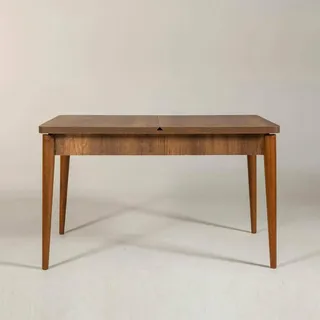 Dmora Ausziehbarer Tisch Atsula, Küchenkonsole, Esstisch mit Verlängerung, Ausziehbares Küchenregal, 130x80h77 cm, Nussbaum - Braun