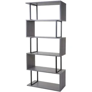 MCW Bücherregal 80 x 183 x 30 cm Grau/Schwarz