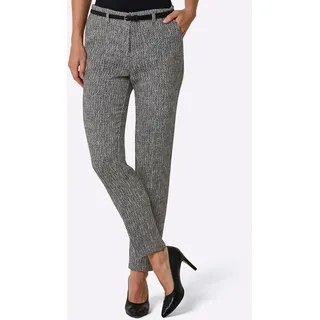 Webhose CREATION L PREMIUM, Damen, Gr. 36, Normalgrößen, grau (anthrazit, ecru, meliert), 70% Polyester, 30% Wolle, Gürtel:100% Leder, gemustert, meliert, Hosen Webhose