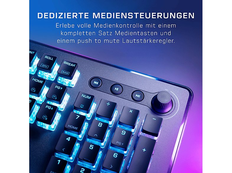 Bild von Vulcan II Max schwarz, LEDs RGB, TITAN II OPTICAL RED, USB, DE (ROC-12-001)