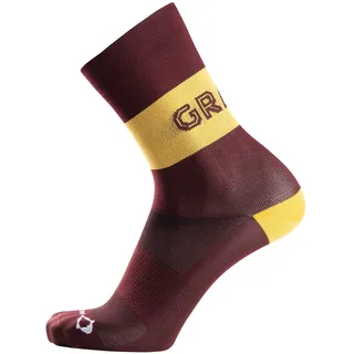 Nalini New Gravel TECHNISCHE SOCKE, Bordeaux/Gelb, XXL EU